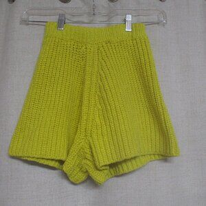 ALANUI Italy yellow thick knit cotton Designer shorts